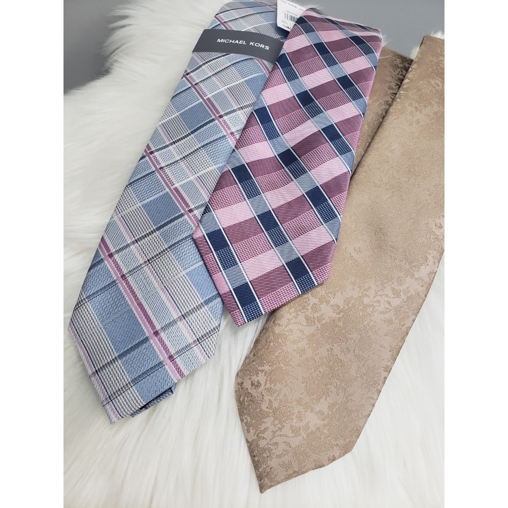 NEW LOT 3 plaid pink picnic baby shower easter spring academic prep golf necktie